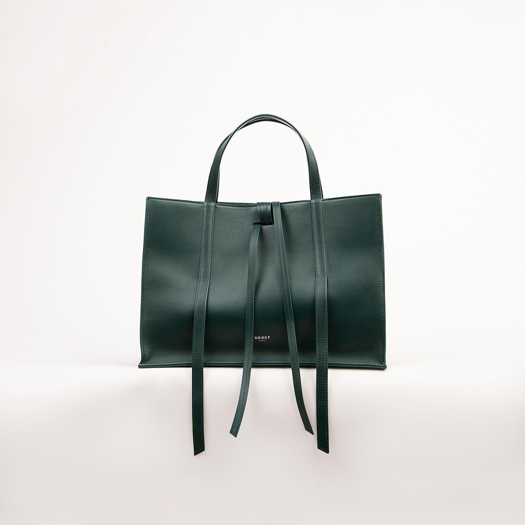 Dark Green Shopper Bag with Detail. Perfect Tote Bag.