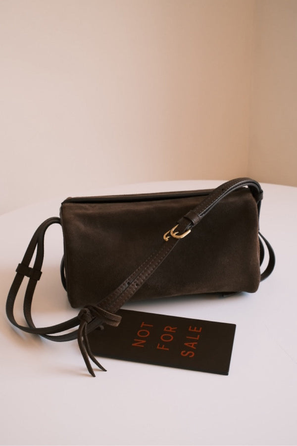 Box Handbag, new handbag by Voort Studio with a luggage tag that says NOT FOR SALE