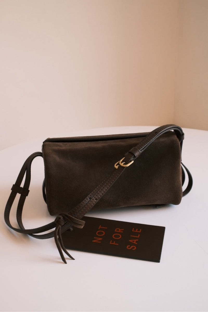 Box Handbag, new handbag by Voort Studio with a luggage tag that says NOT FOR SALE