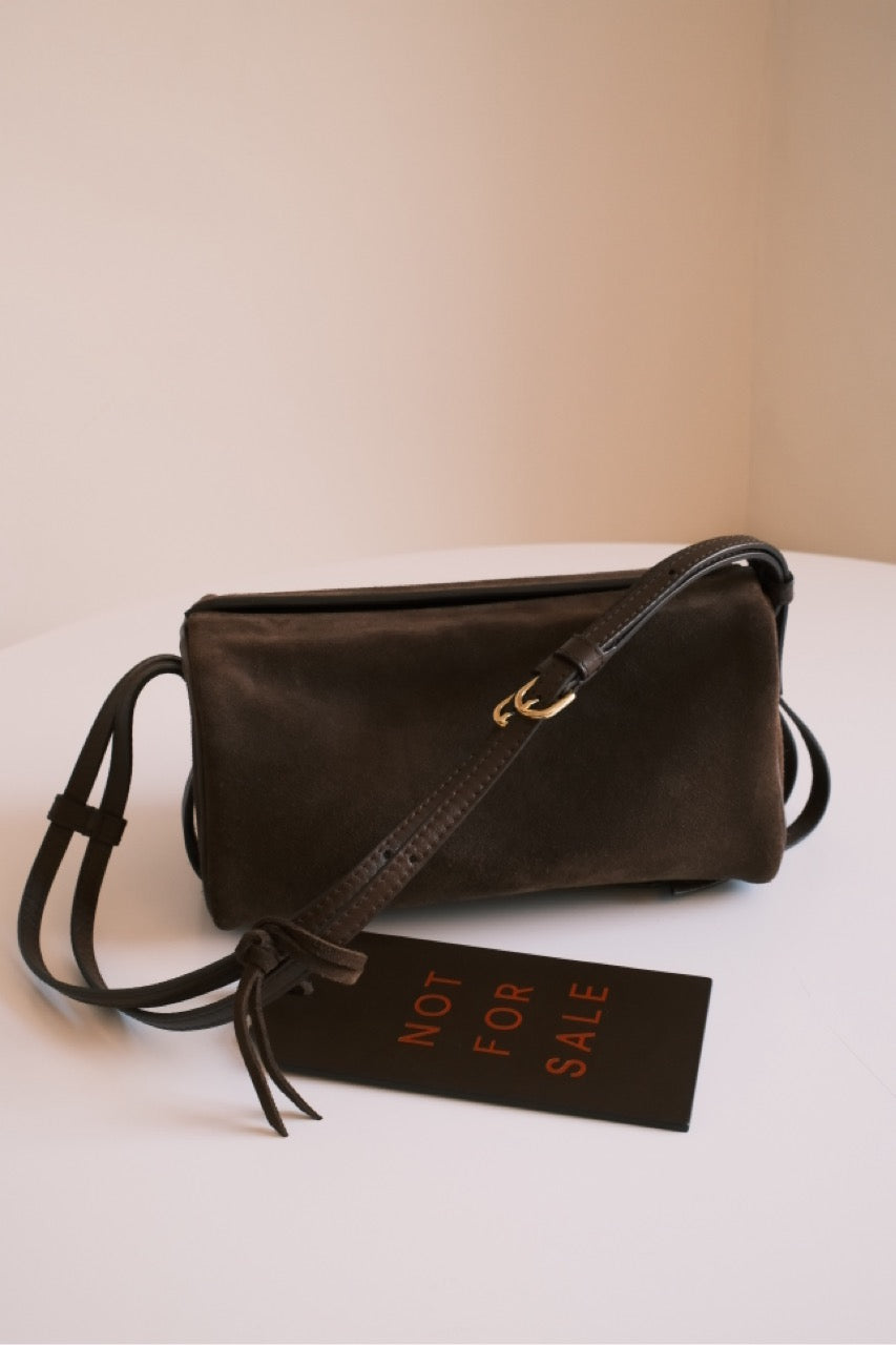 Box Handbag, new handbag by Voort Studio with a luggage tag that says NOT FOR SALE