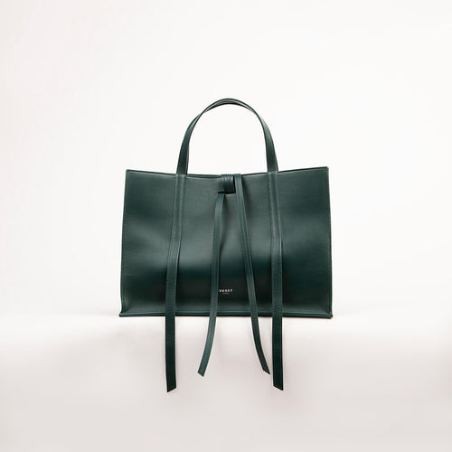 Dark Green Shopper Bag with Detail. Perfect Tote Bag.